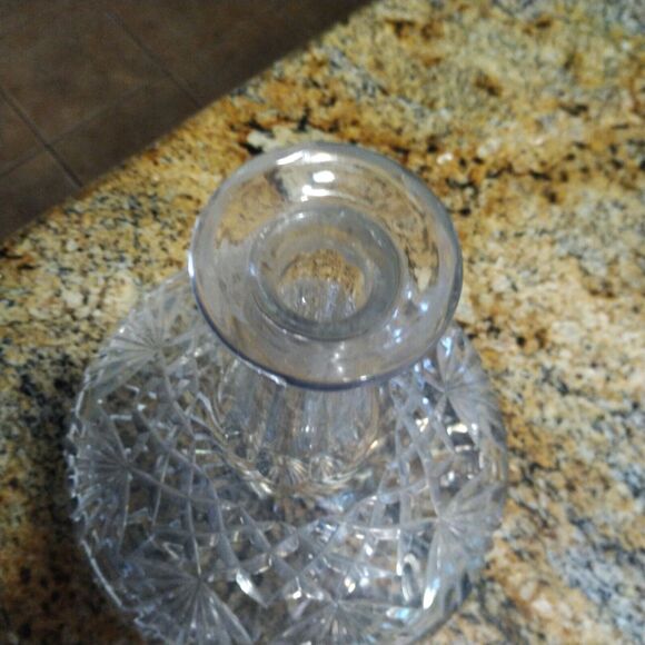 Vintage 24% Lead Crystal Cut Ships Decanter Barware With Stopper Made In Poland - Picture 5 of 9